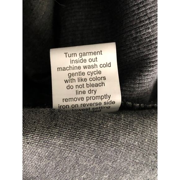 NY Collection Petite Women's PM Chambray Knit Panel Button Down Top Charcoal NEW - Picture 7 of 7